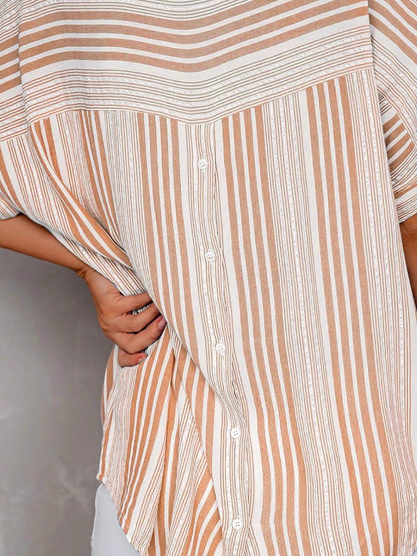 Women's Collared Shirt – Striped & Dotted Plus Size
