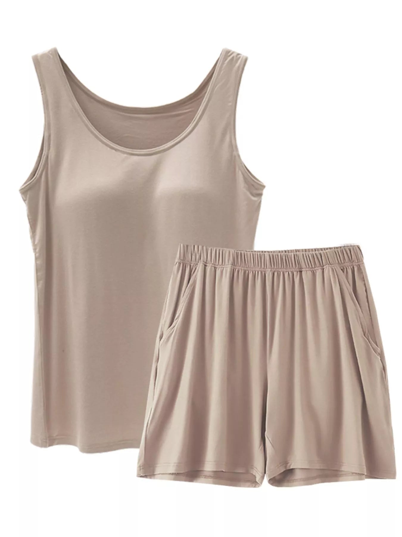 Women's Plus Size Modal Padded Tank & Shorts Set
