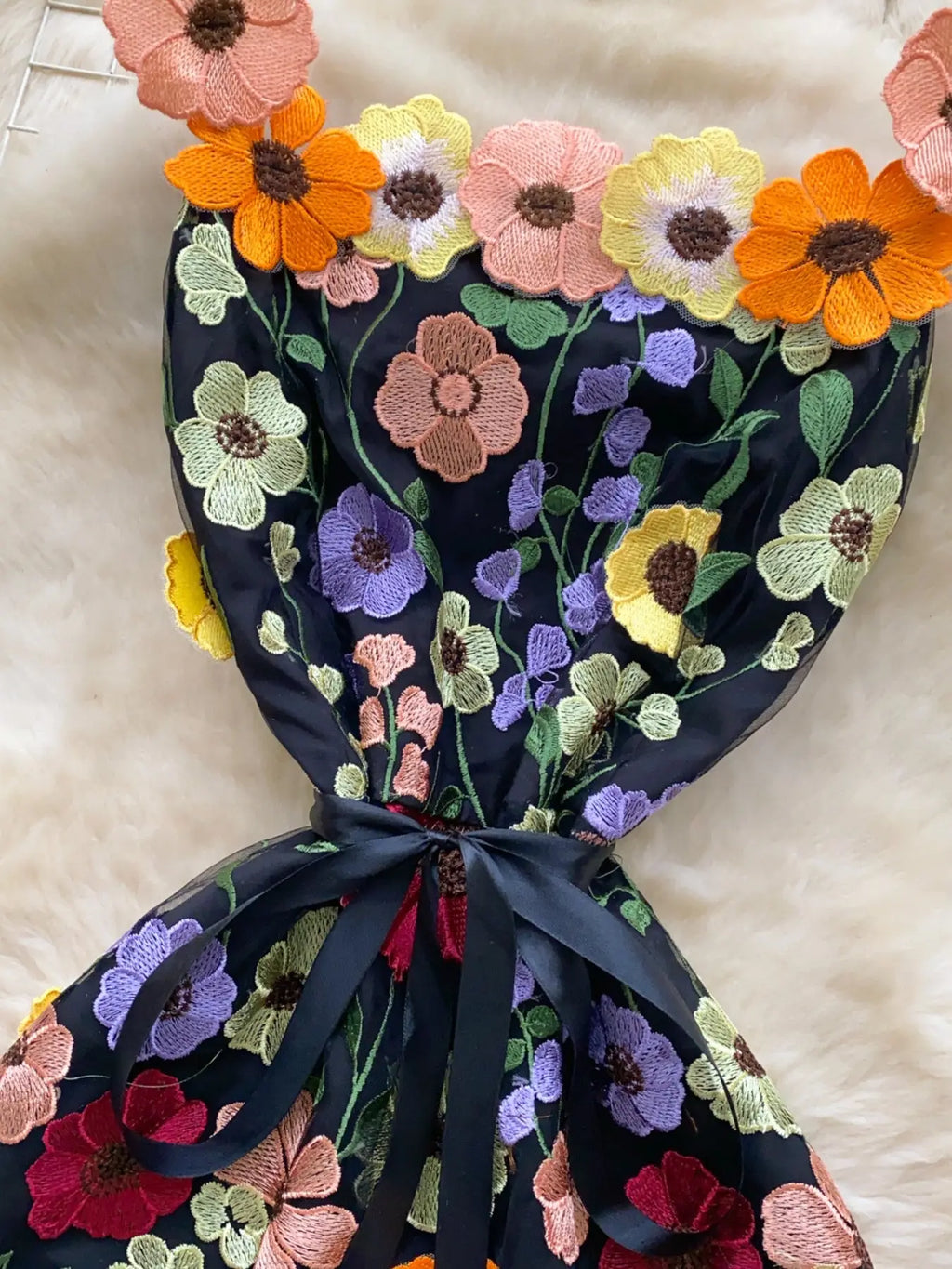 Floral Tie Waist Mini Dress Trendsi