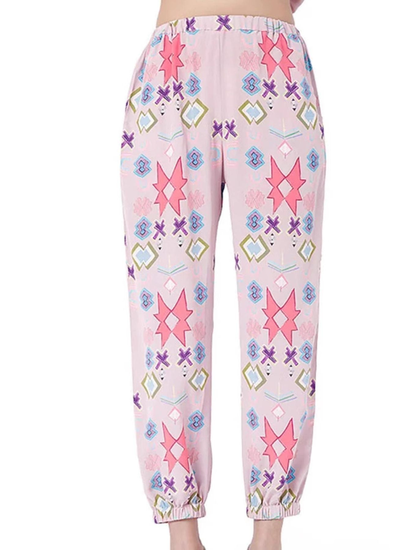 Women's Loungewear Printed Round Neck Set