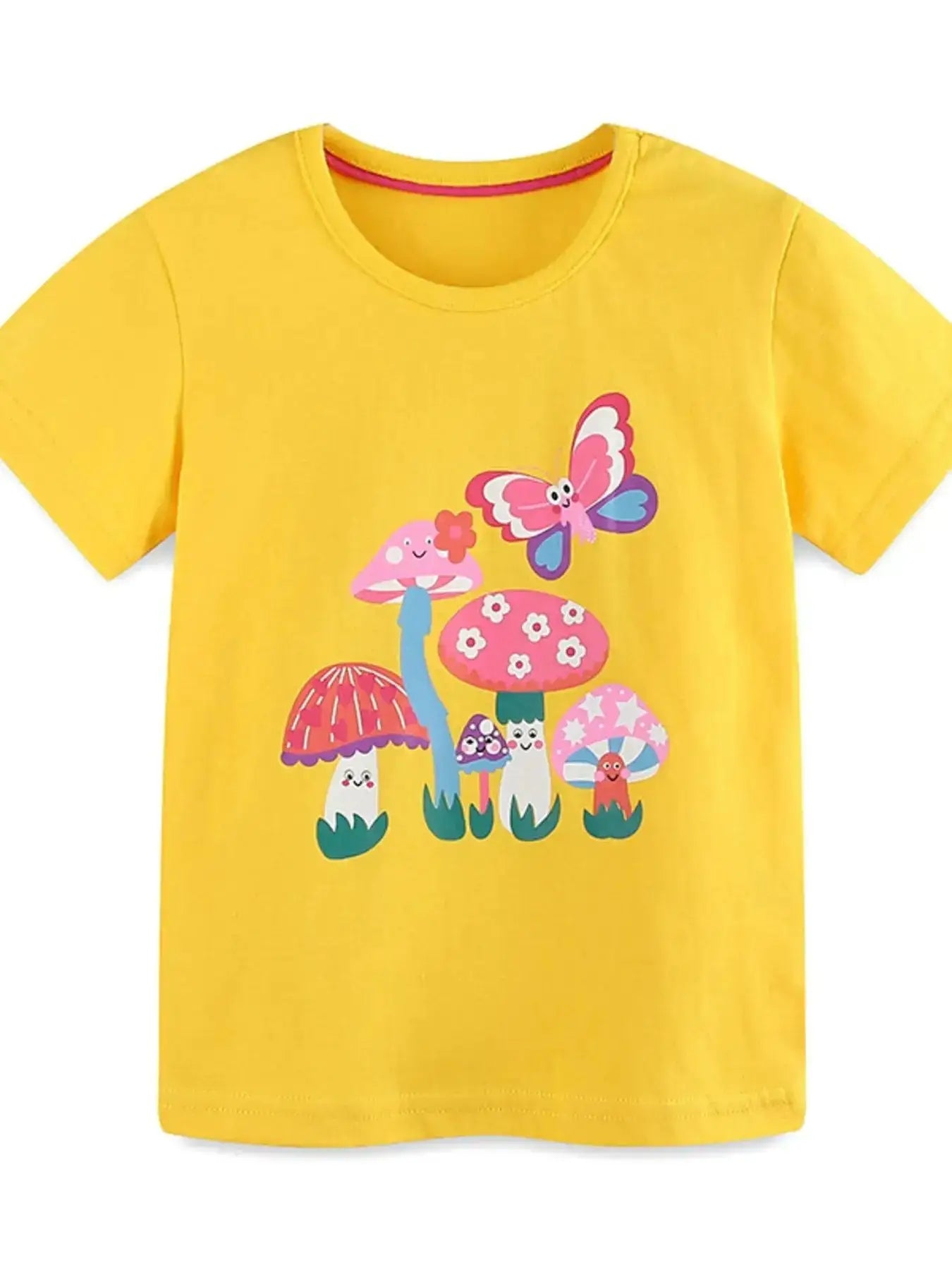 Mushroom and Butterfly Print Children's Tee and Shorts Set by Parfymia