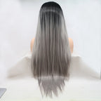13*3" Lace Front Wigs Synthetic Long Straight 24" 130% Density