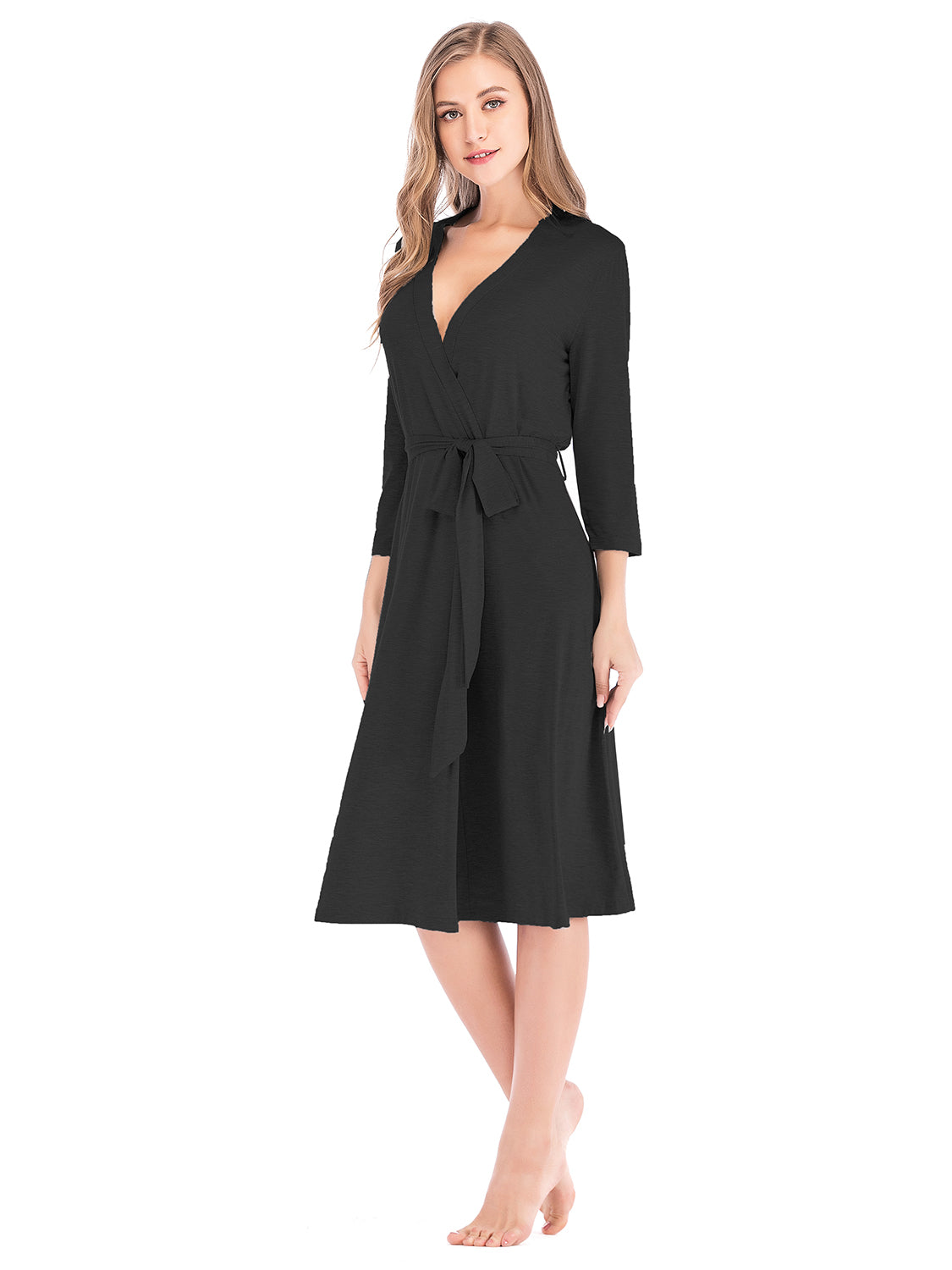 Women's Plunge Tie Front Mini Dress