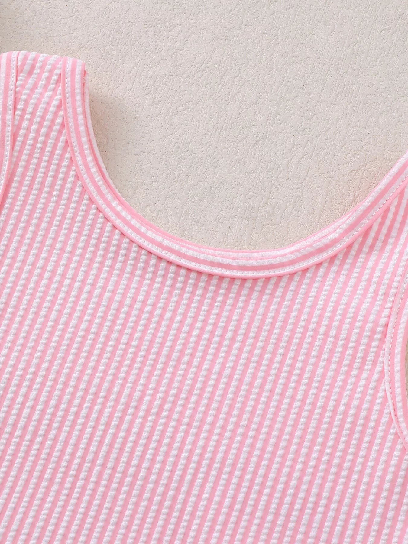Children's Striped Sleeveless One-Piece Swimsuit