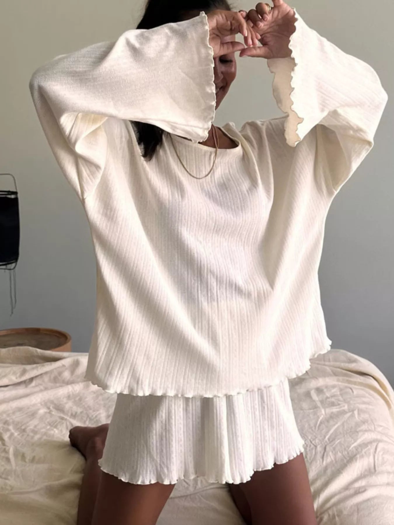 Women's Loungewear Set – Ribbed Knit Two-Piece