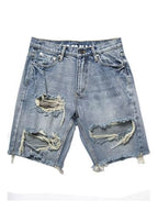 Men's Distressed Denim Shorts Plus Size