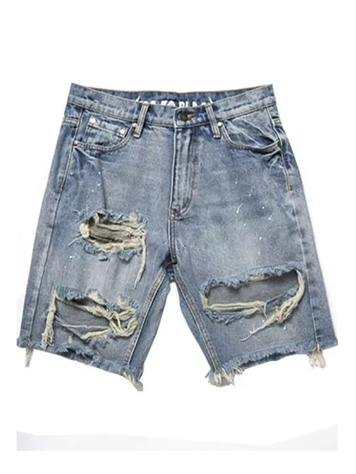 Men's Distressed Denim Shorts Plus Size