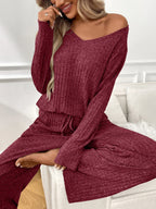 Women's Loungewear Set – Ribbed Long Sleeve