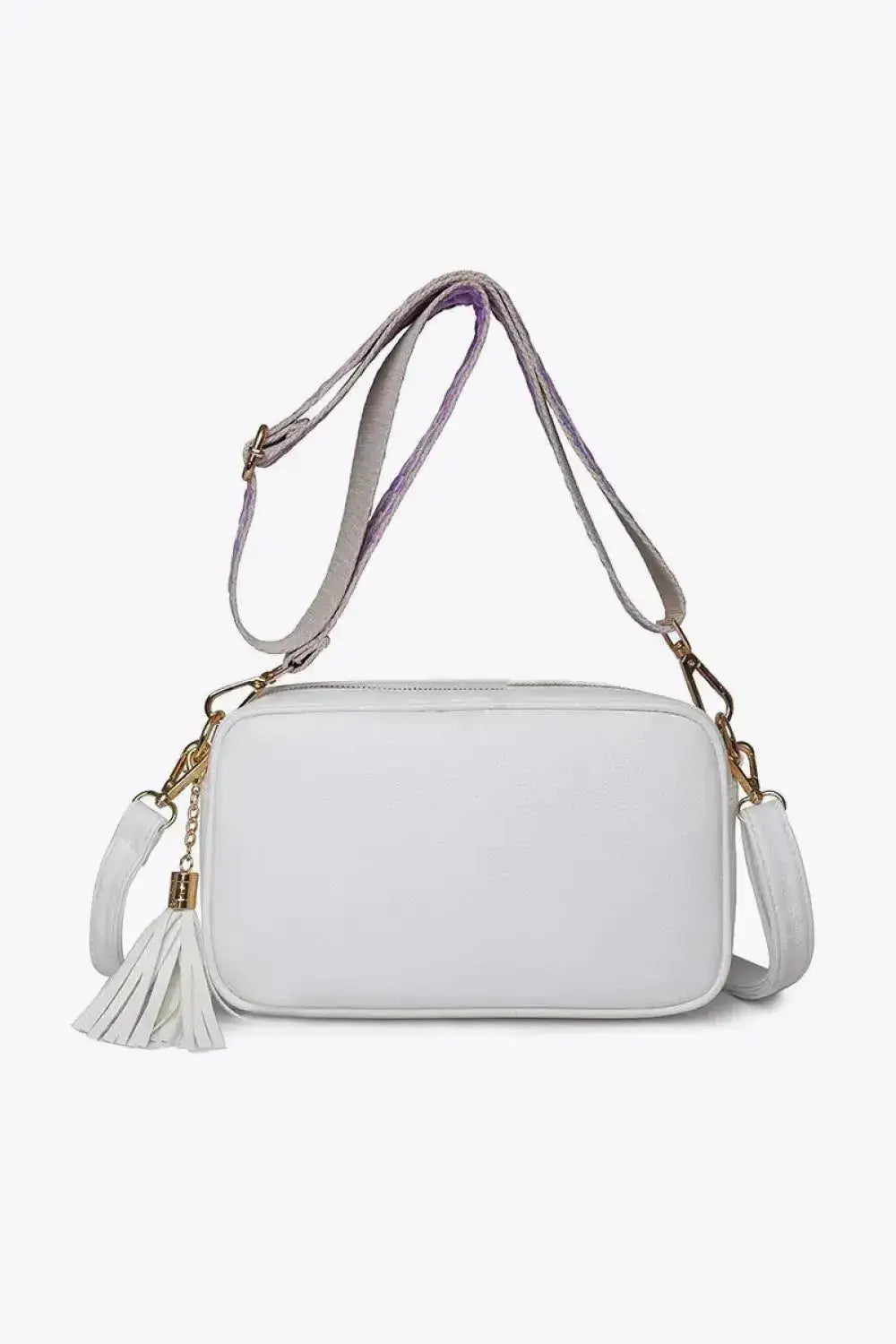 PU Leather Crossbody Bag with Tassel Detail by Parfymia
