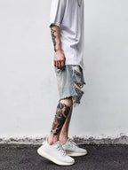 Men's Distressed Denim Shorts Plus Size