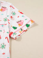 Women's Pajama Set – Holiday Print Blush