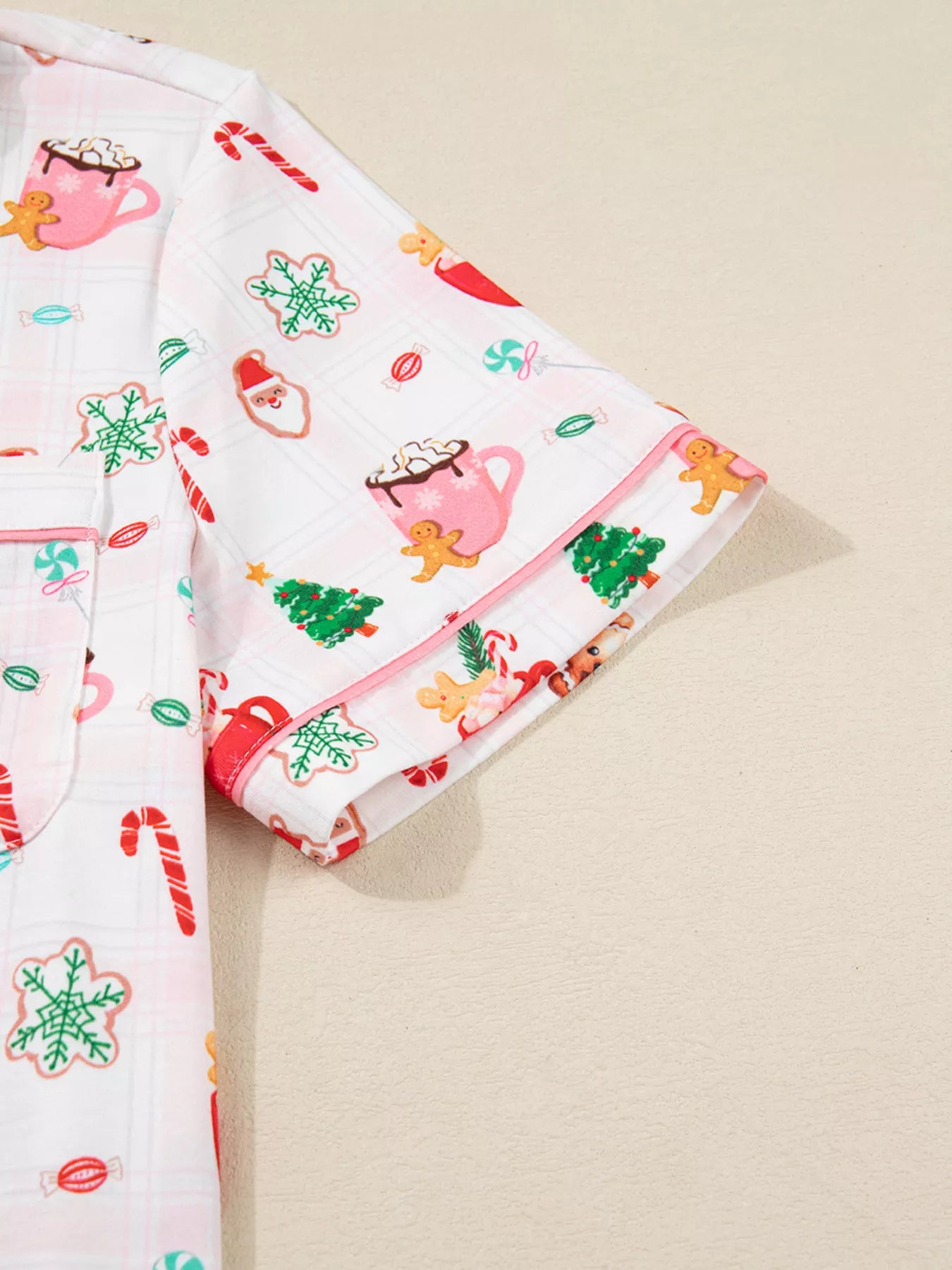 Women's Pajama Set – Holiday Print Blush