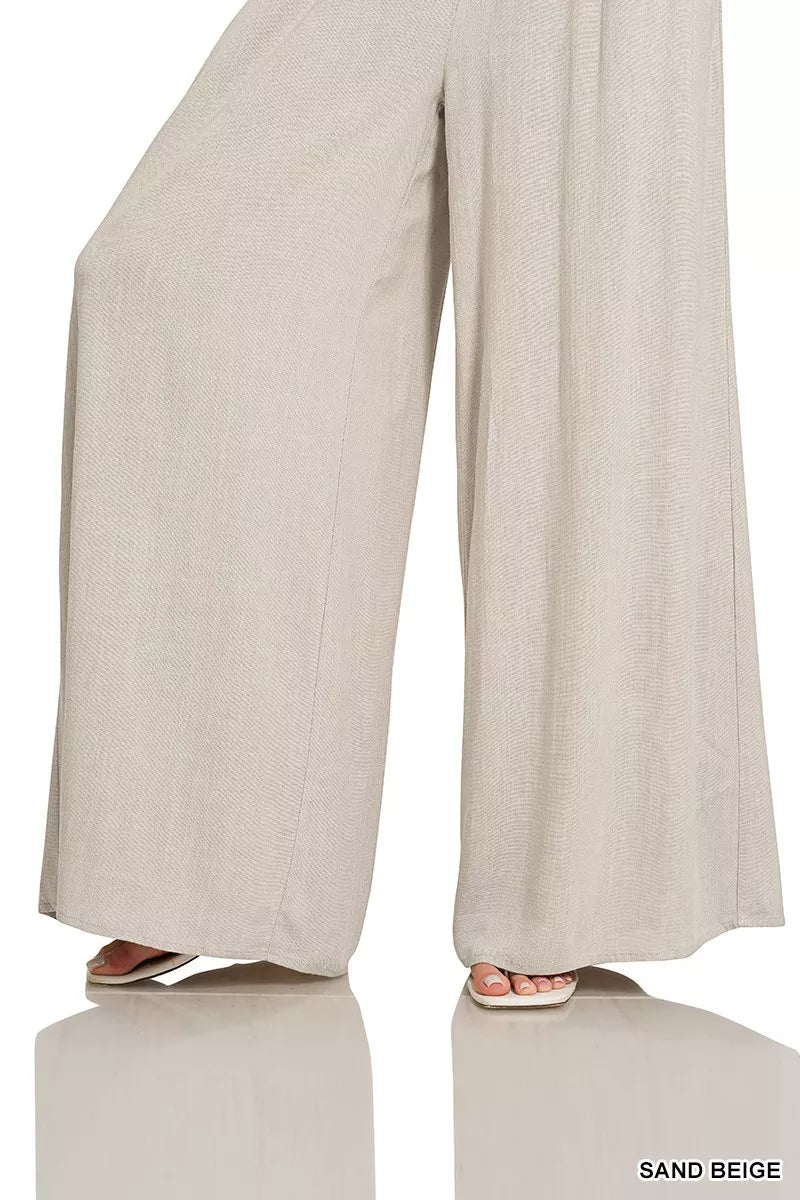 Women's Wide Leg Lounge Pants – Smocked Waistband
