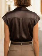 Women's Cap Sleeve Button Up Shirt