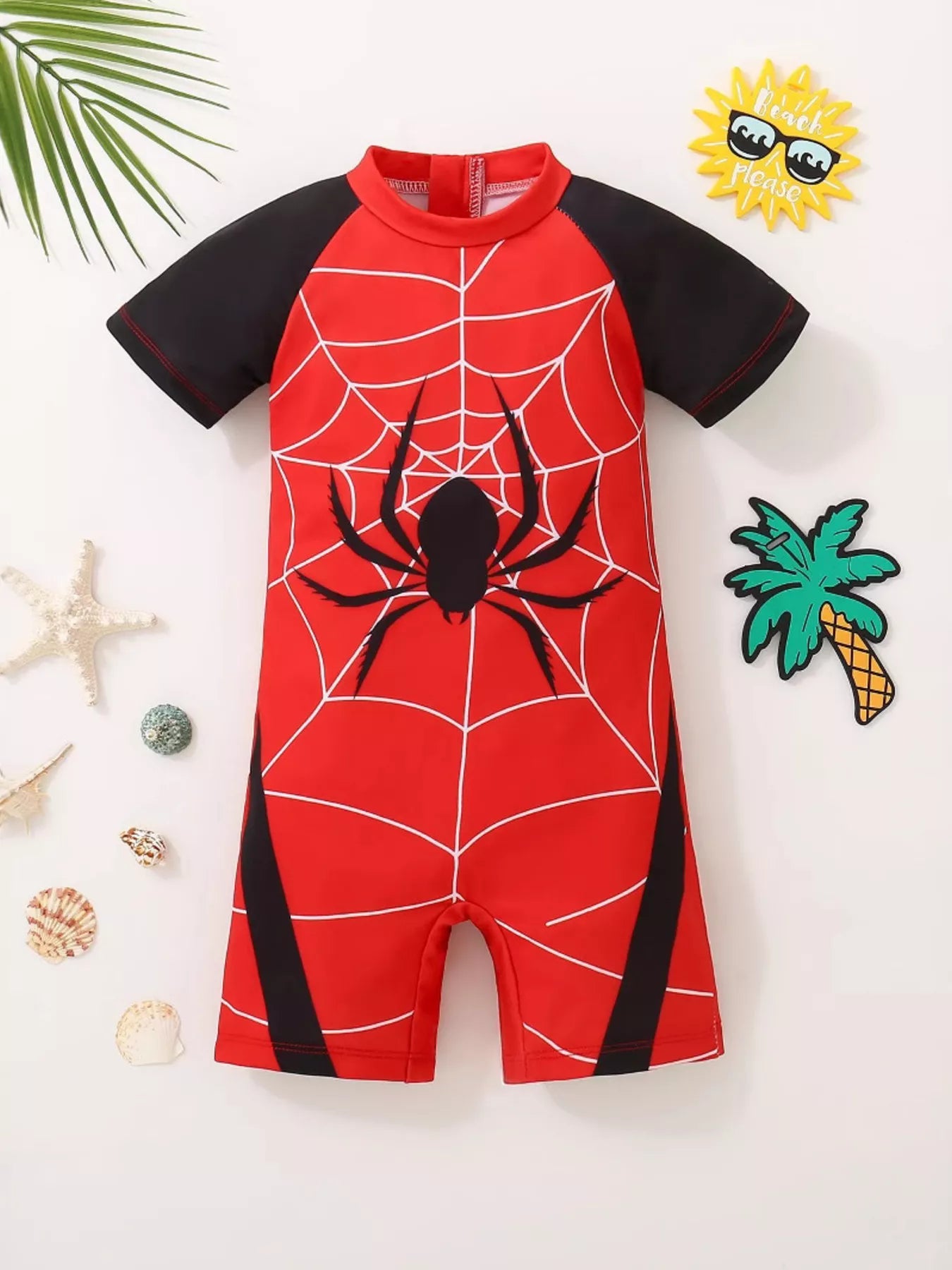 Children's Spider-Man Short Sleeve One-Piece Swimsuit