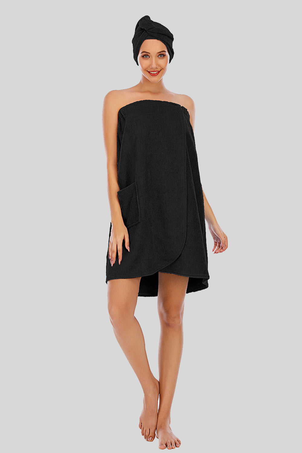 Women's Strapless Robe with Pocket