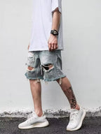 Men's Distressed Denim Shorts Plus Size
