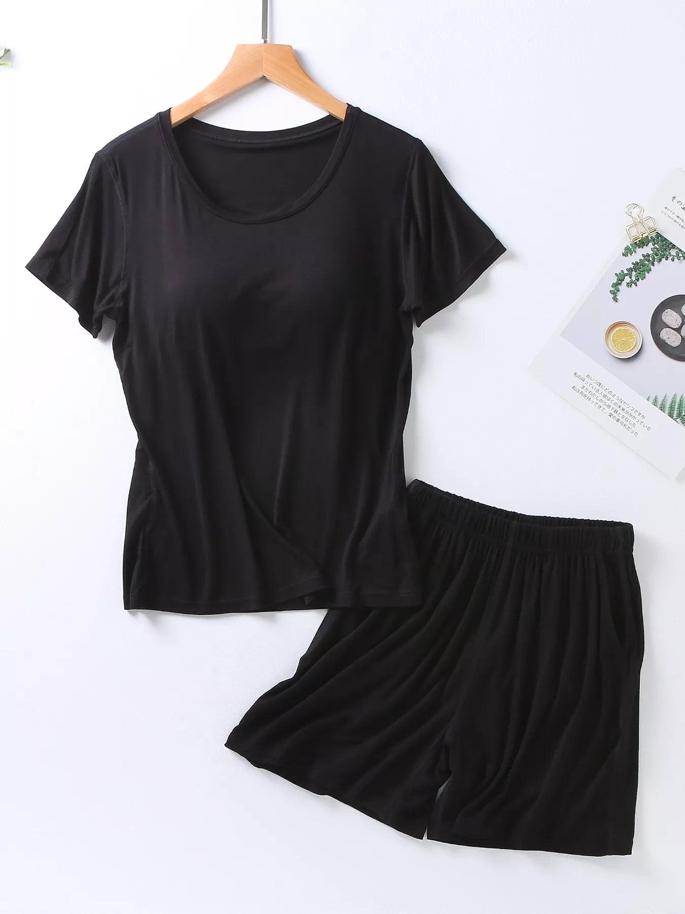 Women's Shorts Set – Padded Modal Tee & Shorts