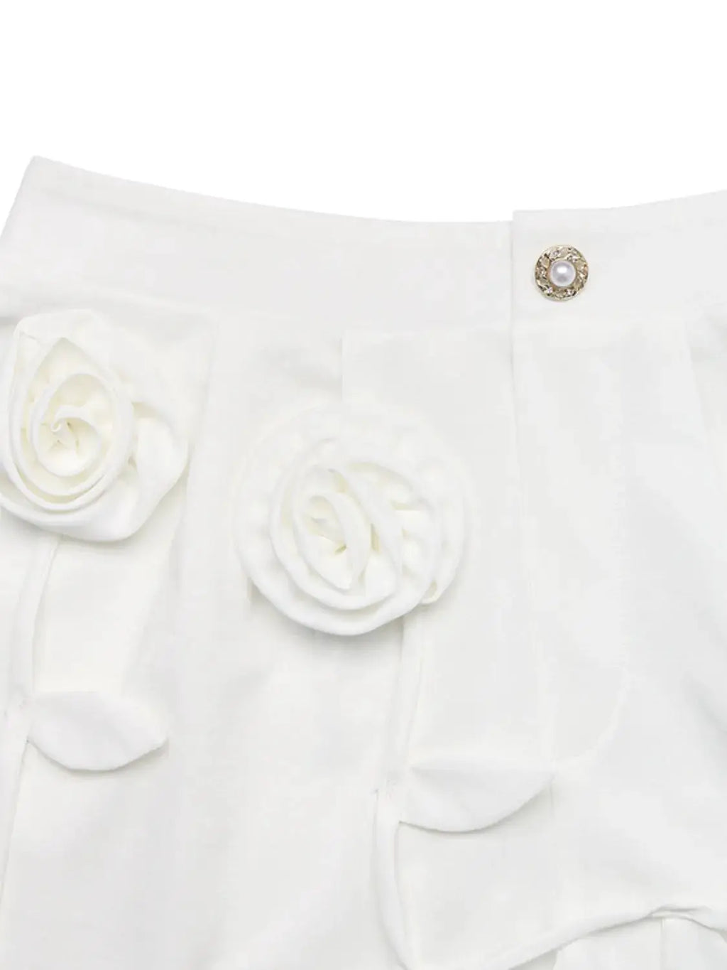 3D Flower Applique High Waisted Shorts For Women Parfymia Stylish Flattering Fit — Parfymia