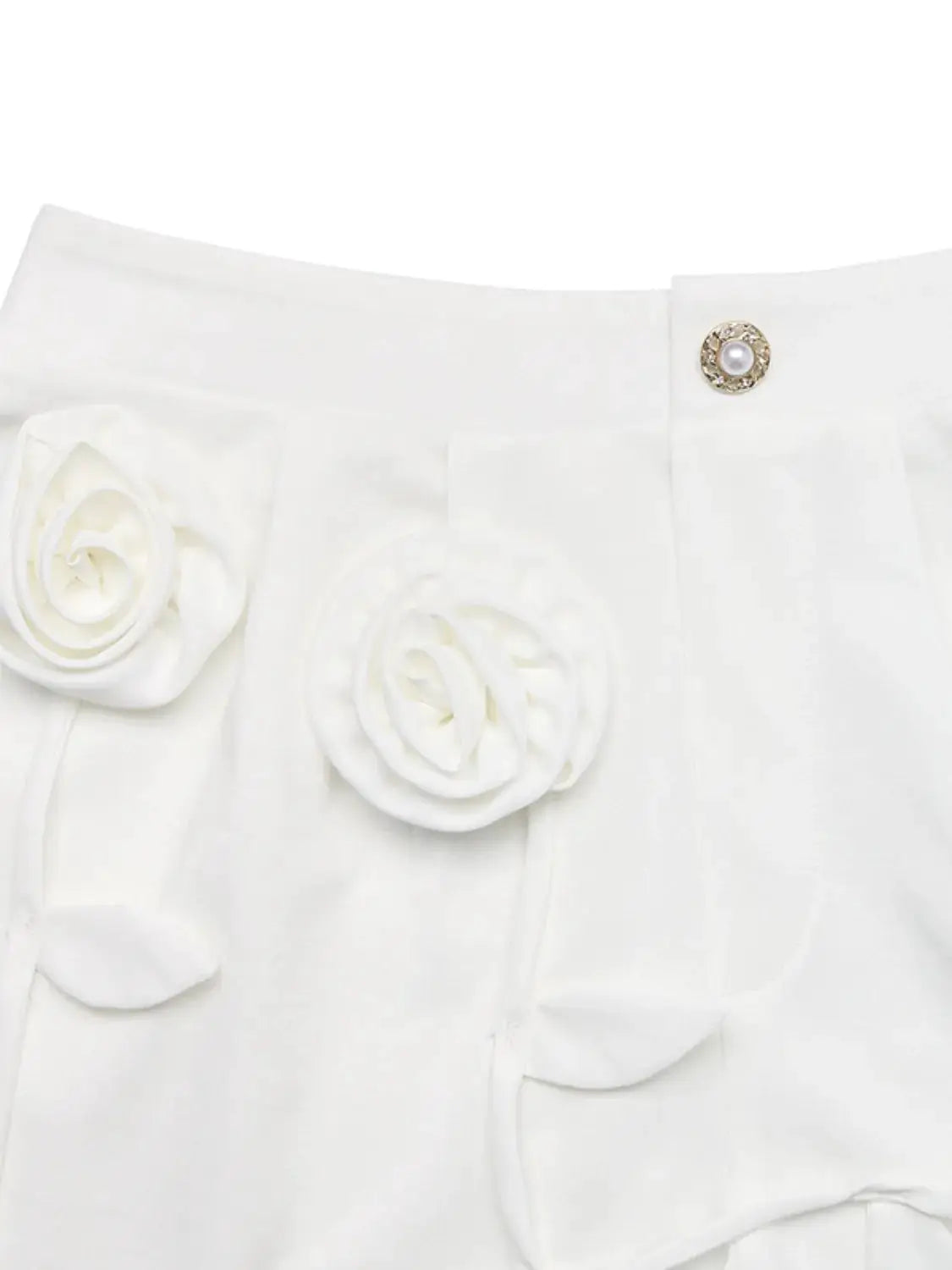 3D Flower Applique High Waisted Shorts For Women Parfymia Stylish Flattering Fit — Parfymia