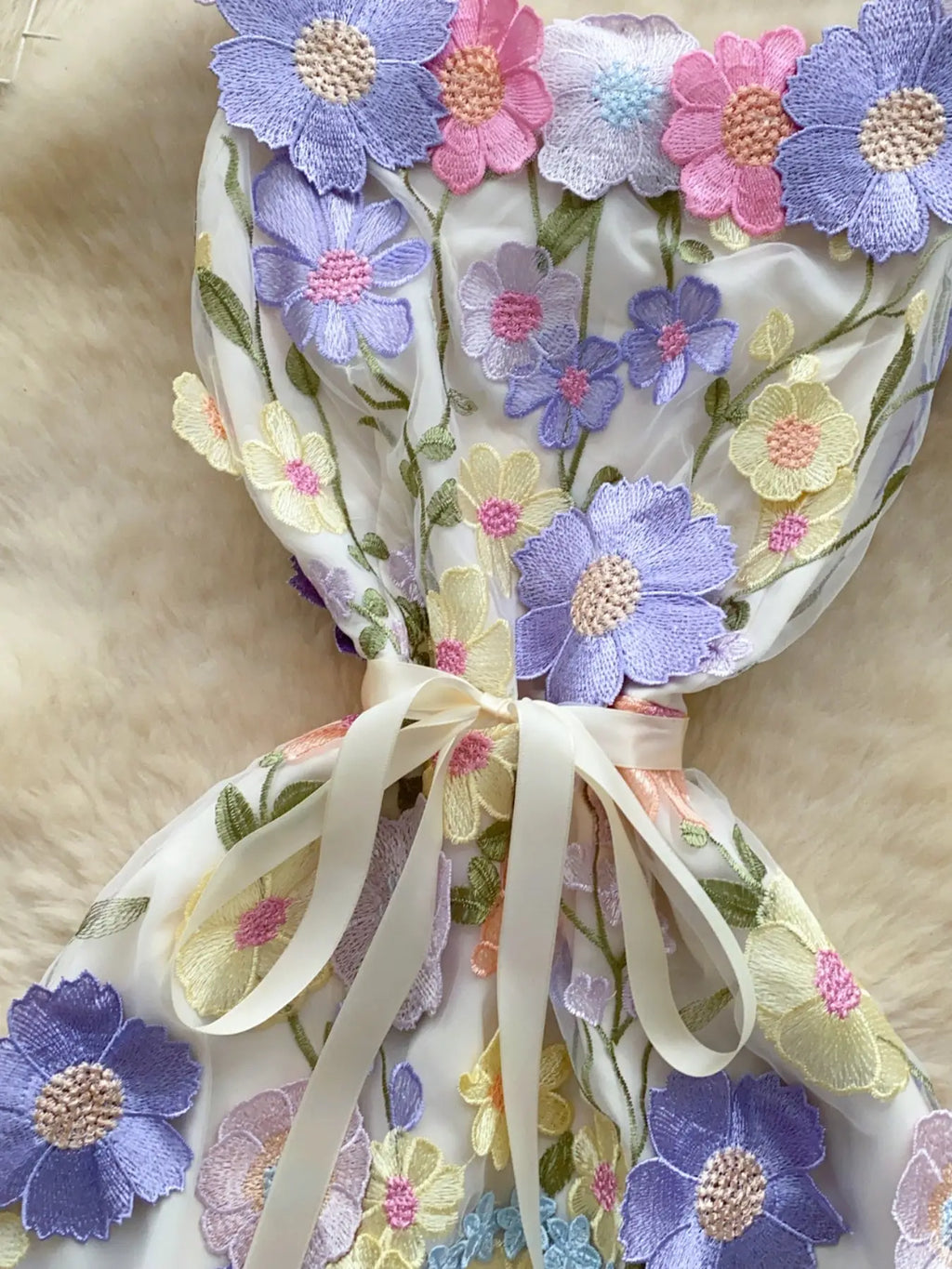 Floral Tie Waist Mini Dress Trendsi
