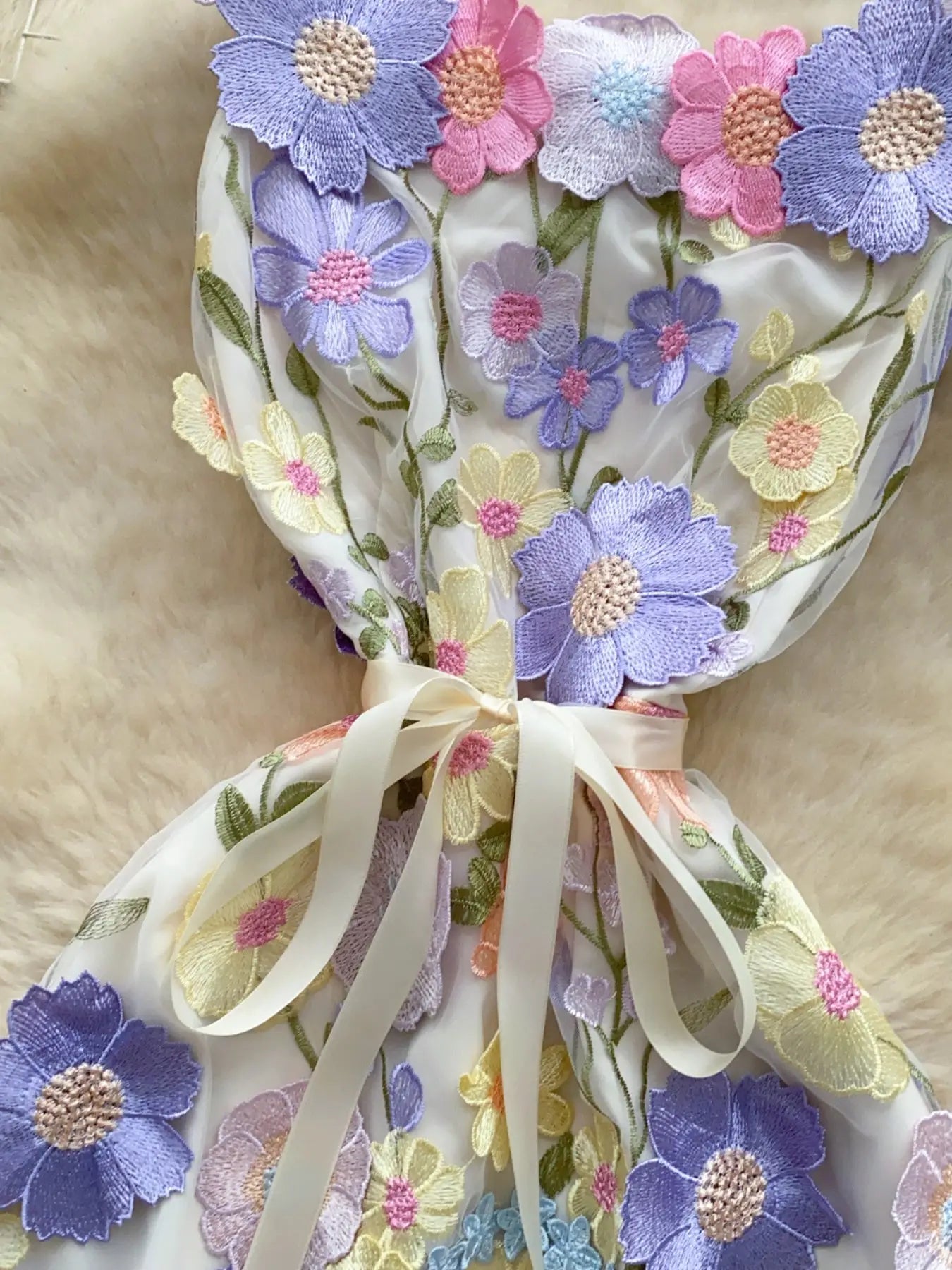 Floral Tie Waist Mini Dress Trendsi