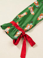 Women's Loungewear Nutcracker Button Top and Shorts Set