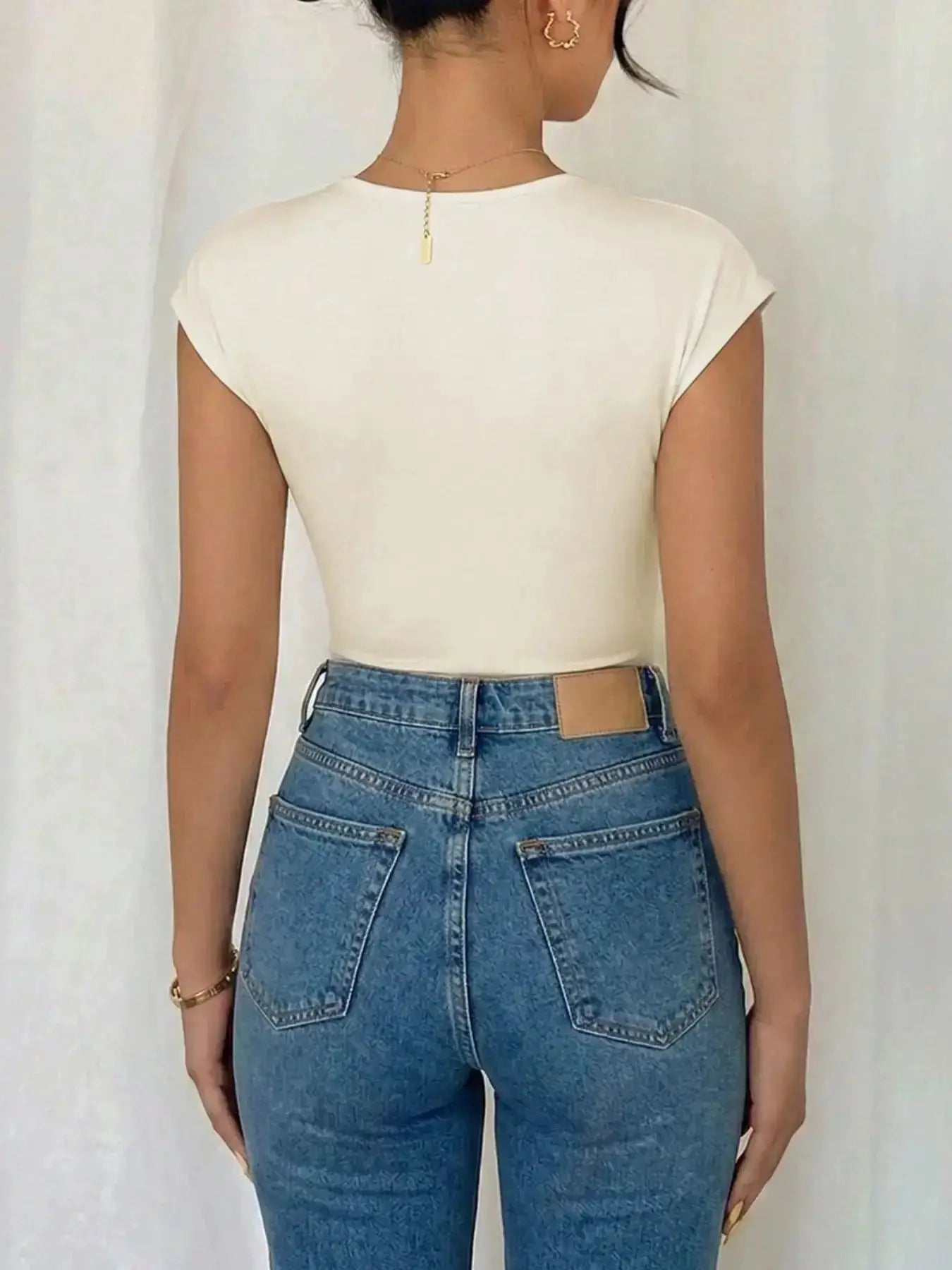 Surplice Cap Sleeve Bodysuit by Parfymia