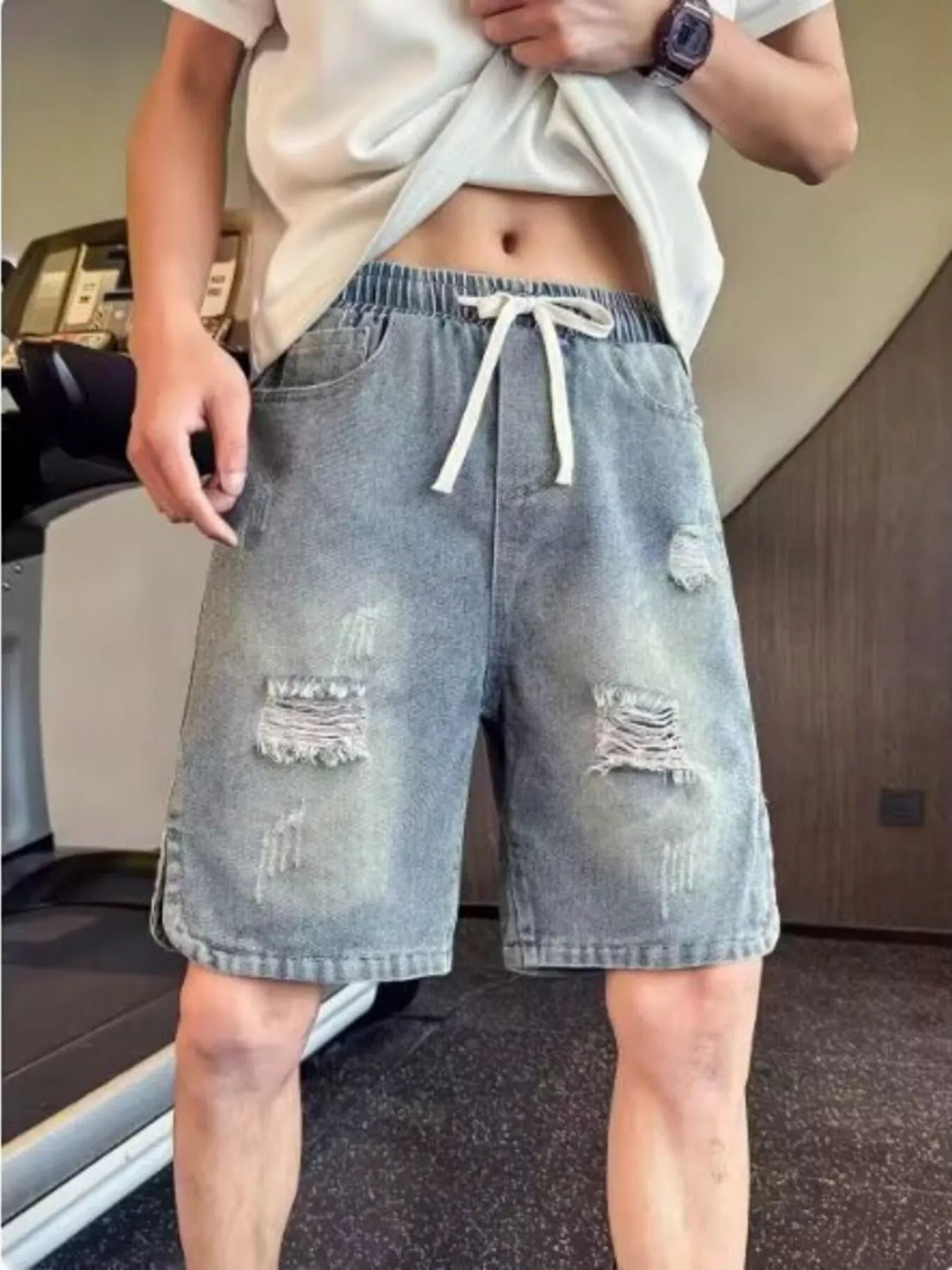 Men's Shorts - Distressed Denim