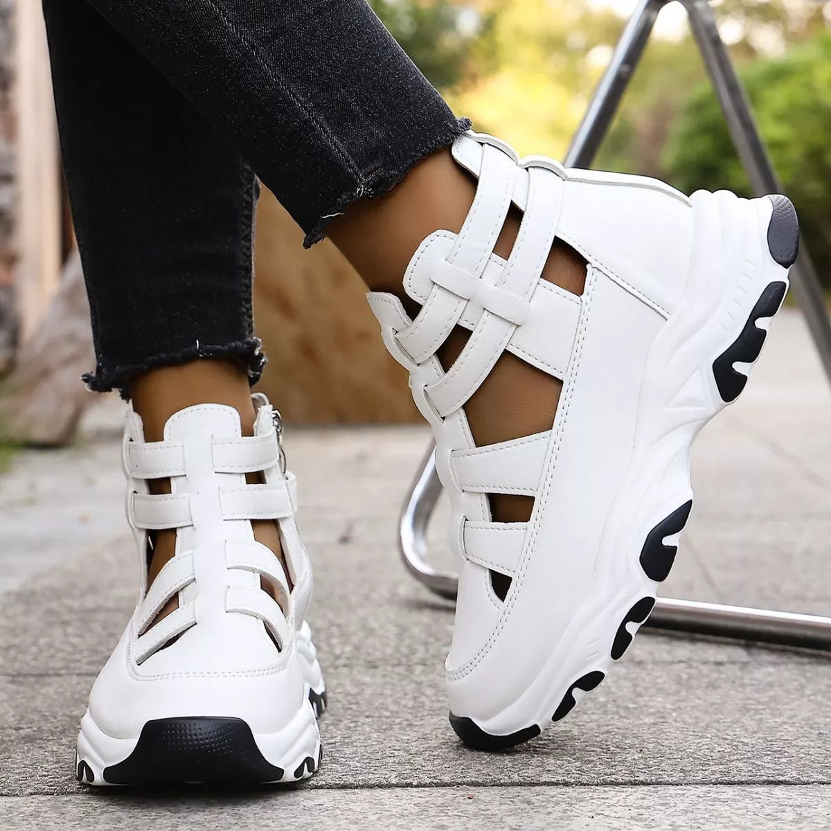 Women's Cutout Platform Sneakers