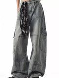 Men's Pants Loose Fit Cargo Jeans Plus Size