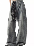 Men's Pants Loose Fit Cargo Jeans Plus Size