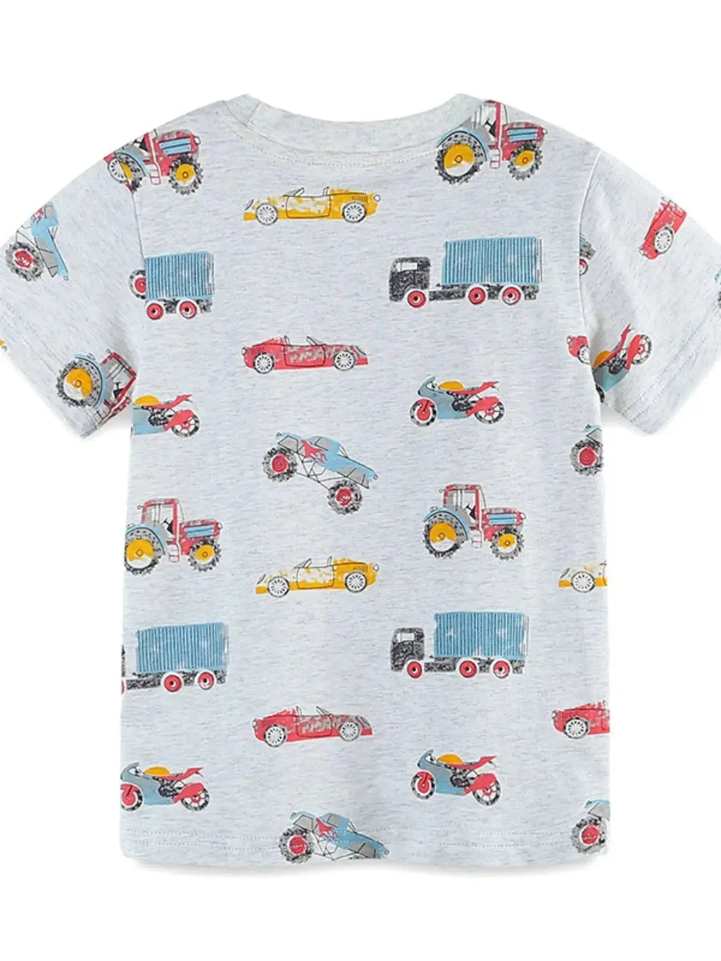 Vehicle Print Short Sleeve T-Shirt for Children by Parfymia