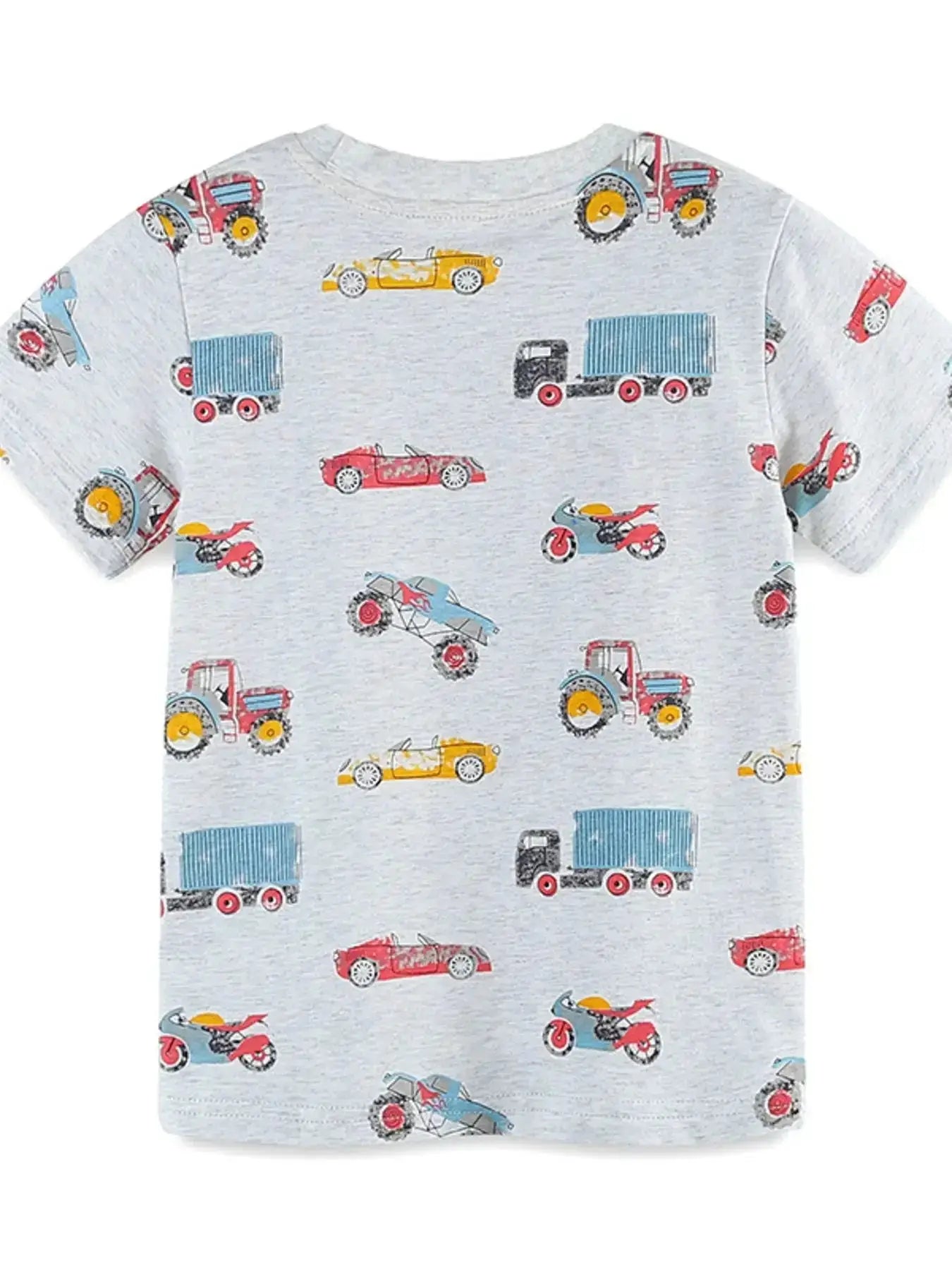 Vehicle Print Short Sleeve T-Shirt for Children by Parfymia
