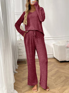 Women's Loungewear Set – Ribbed Long Sleeve