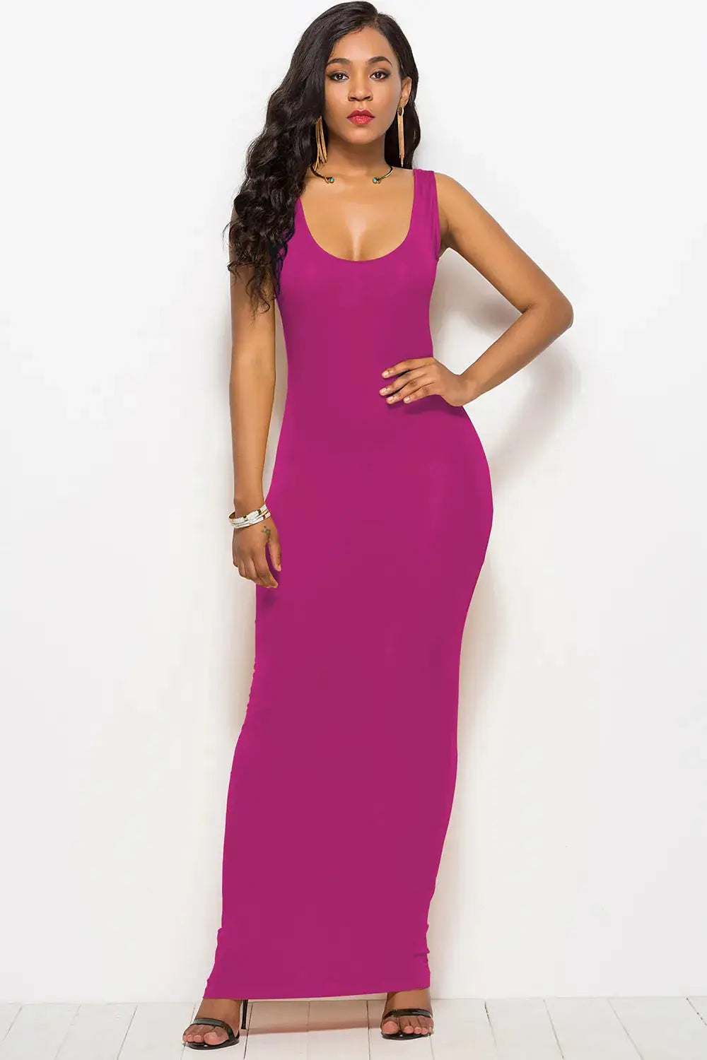Scoop Neck Wide Strap Maxi Dress Trendsi