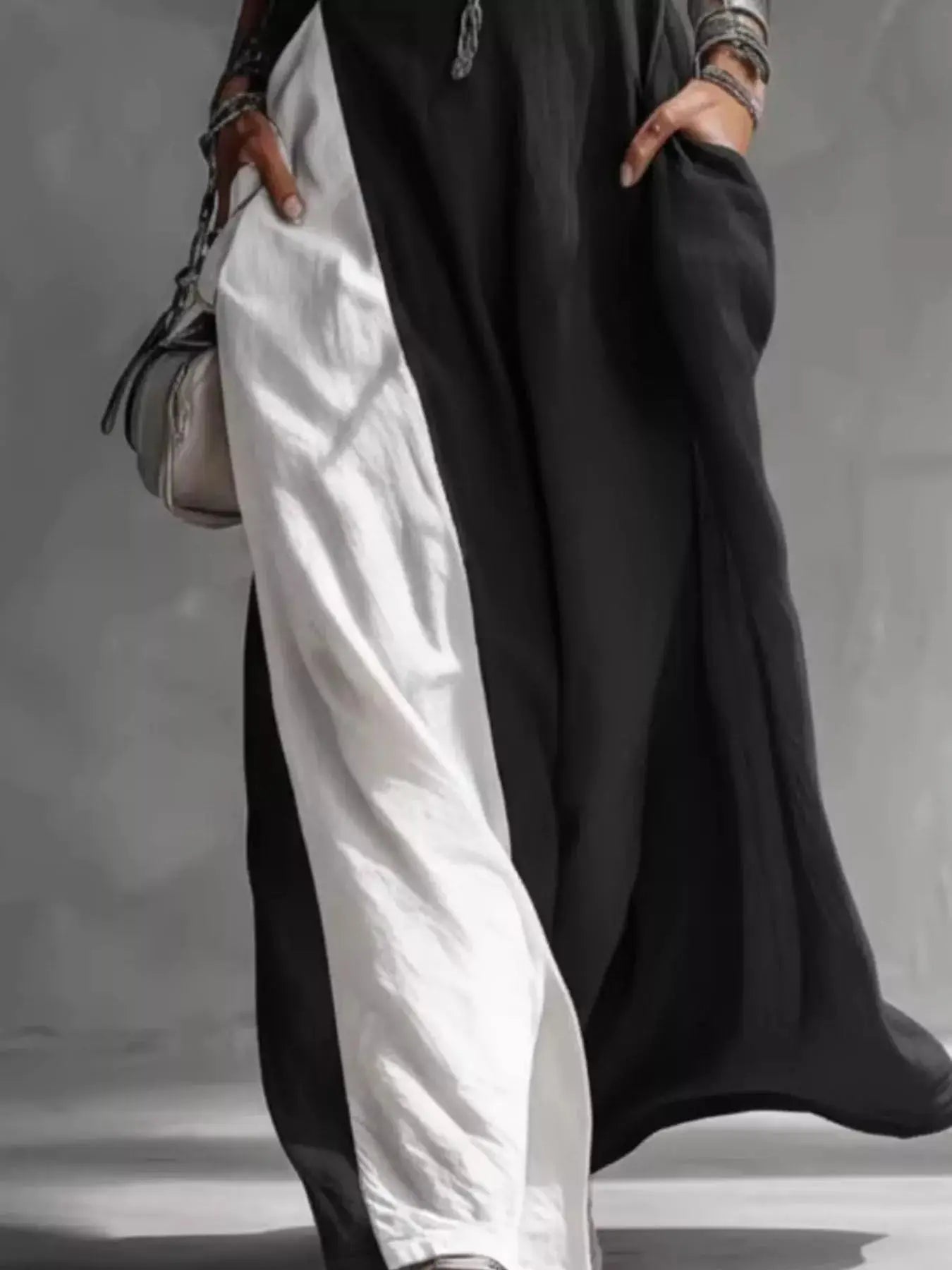Two-Tone Sleeveless Maxi Dress Trendsi