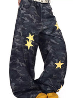 Men's Baggy Jeans – Camo Star Print