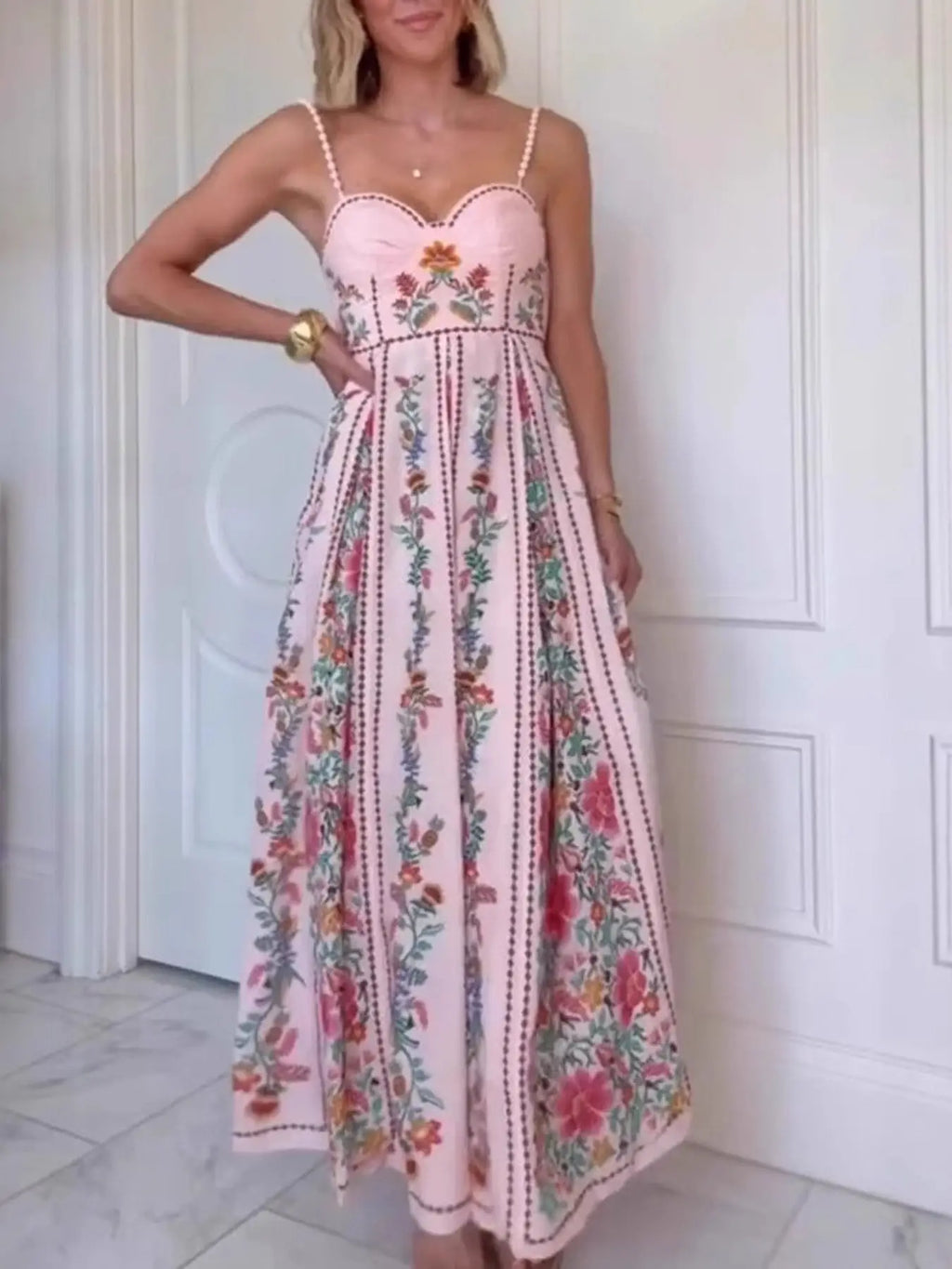 Floral Print Sweetheart Neck Cami Dress Trendsi