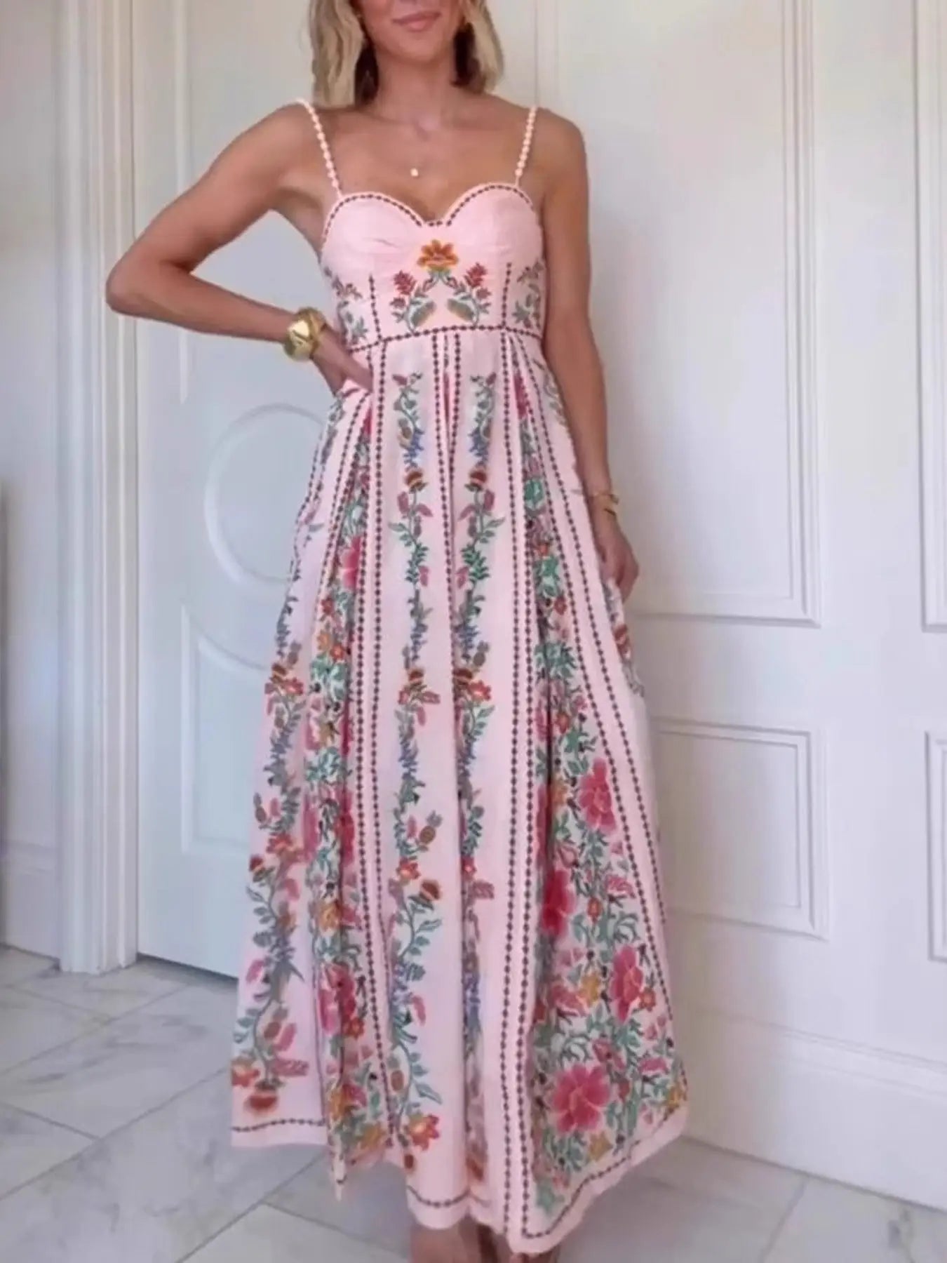 Floral Print Sweetheart Neck Cami Dress Trendsi
