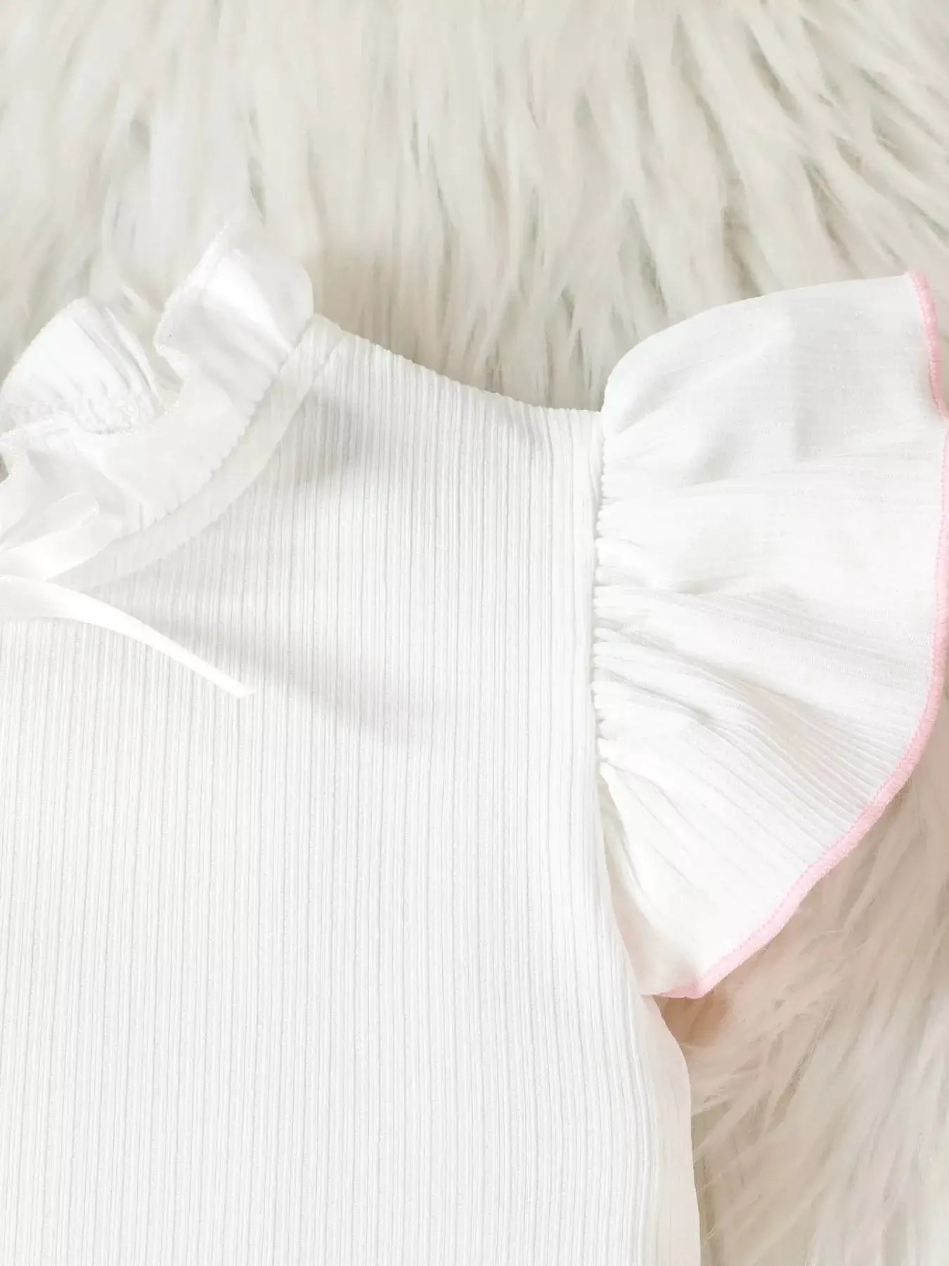 Girls Ruffle Trim Top And Flare Leg Pants Set For Parties — Parfymia