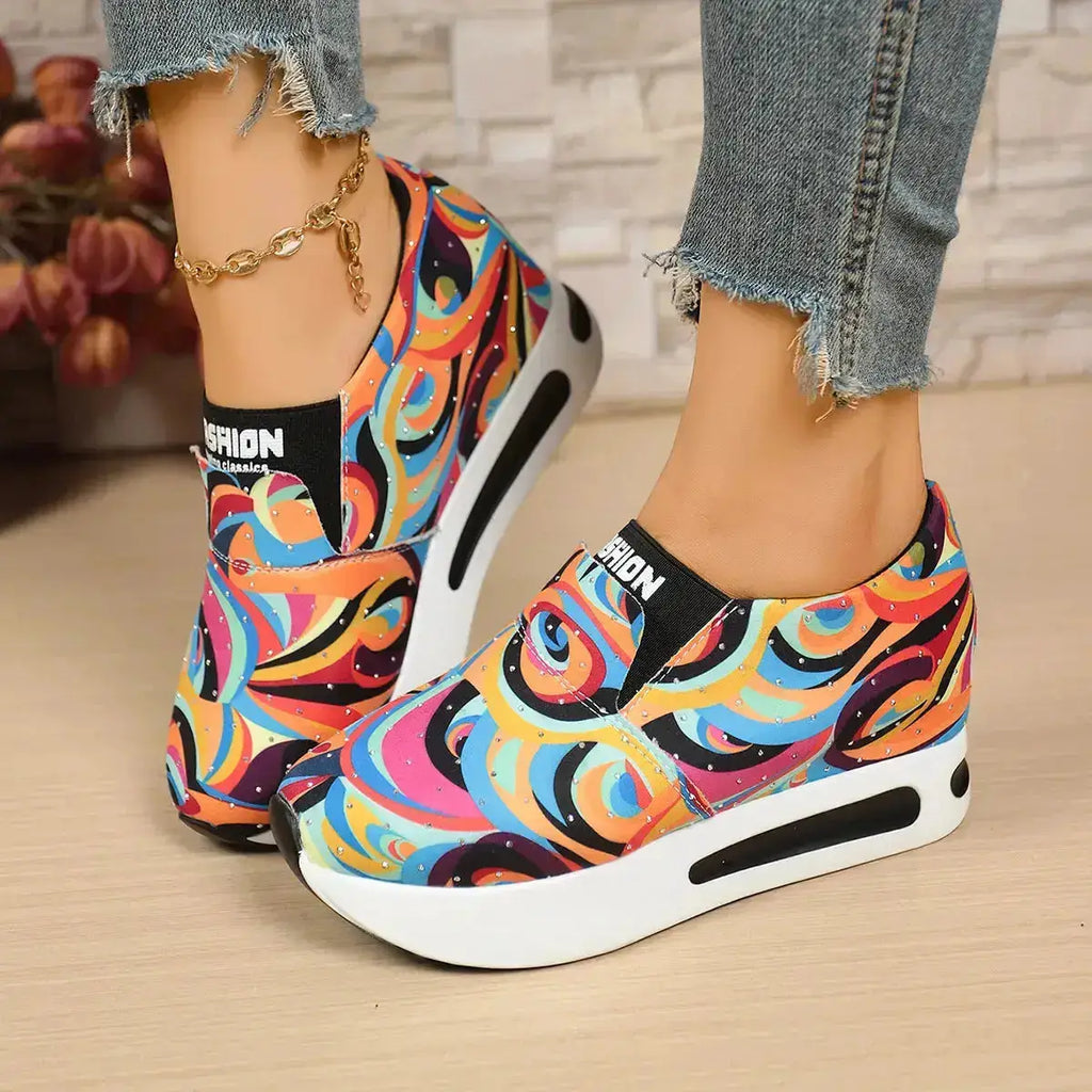 Women’s Platform Sneakers with Abstract Design by Parfymia