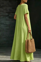 Women's Maxi Dress – Loose Casual Short Sleeve