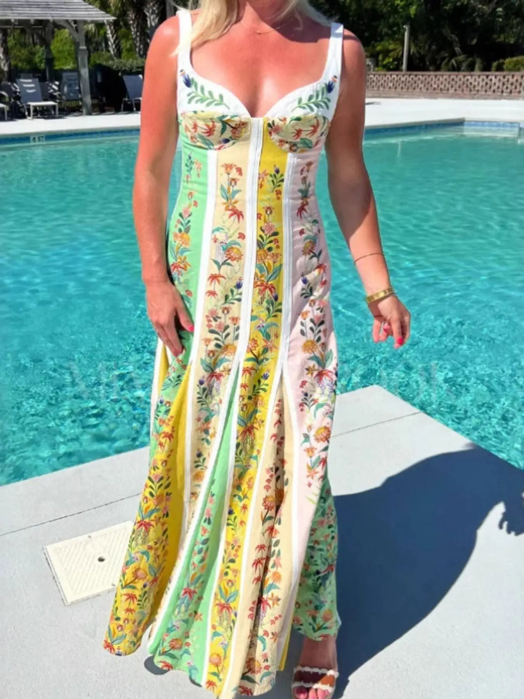 Floral Print Sweetheart Neck Cami Dress Trendsi