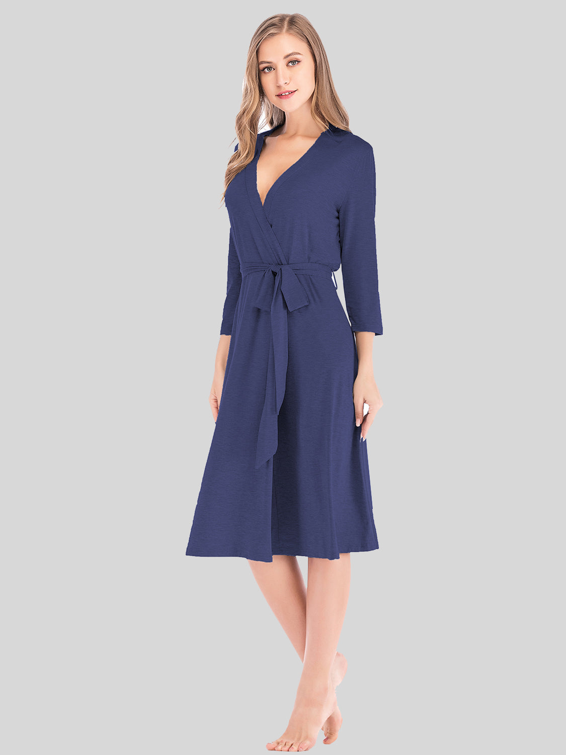 Women's Plunge Tie Front Mini Dress