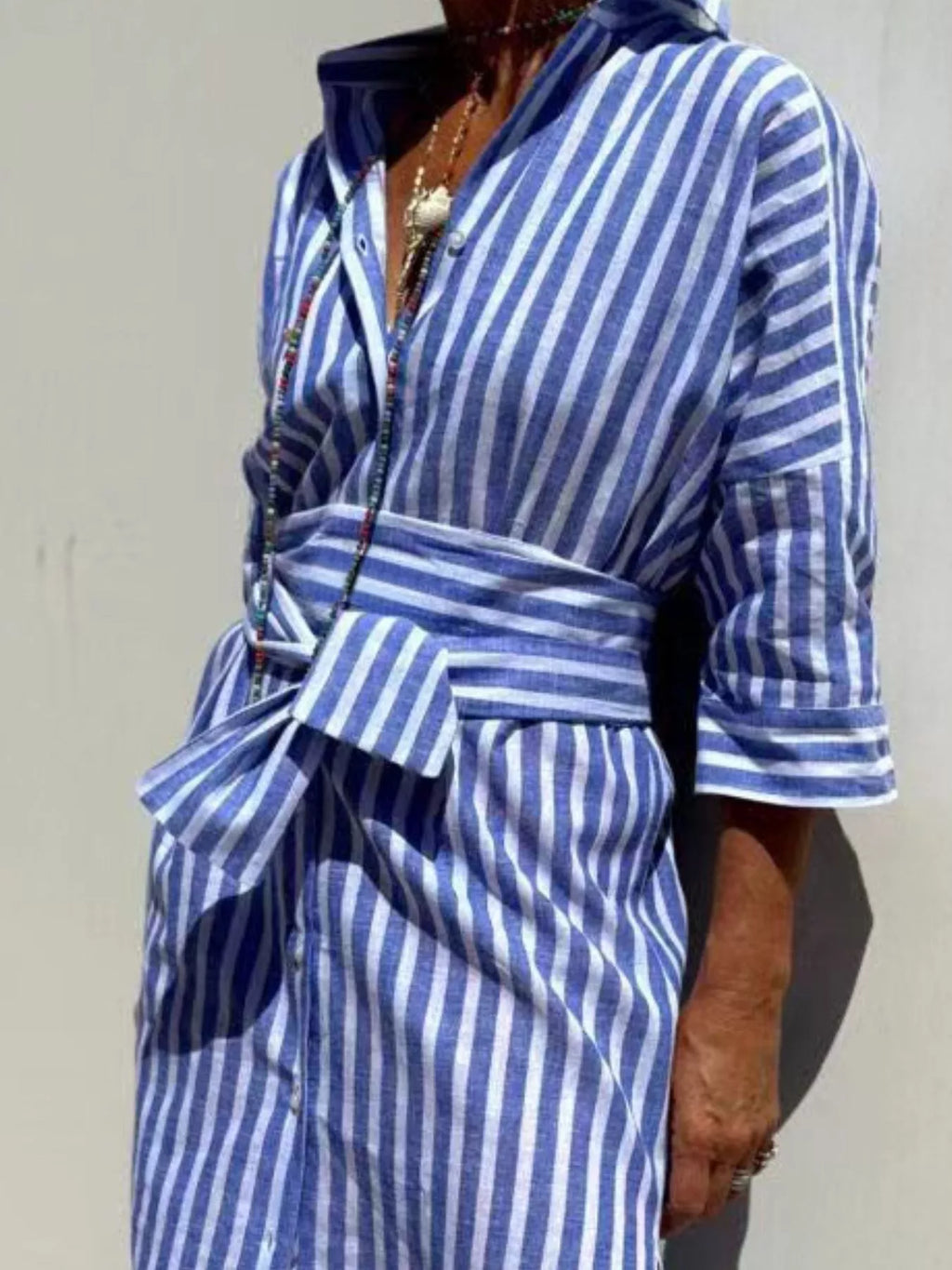 Women's Midi Dress – Printed Button-Down Plus