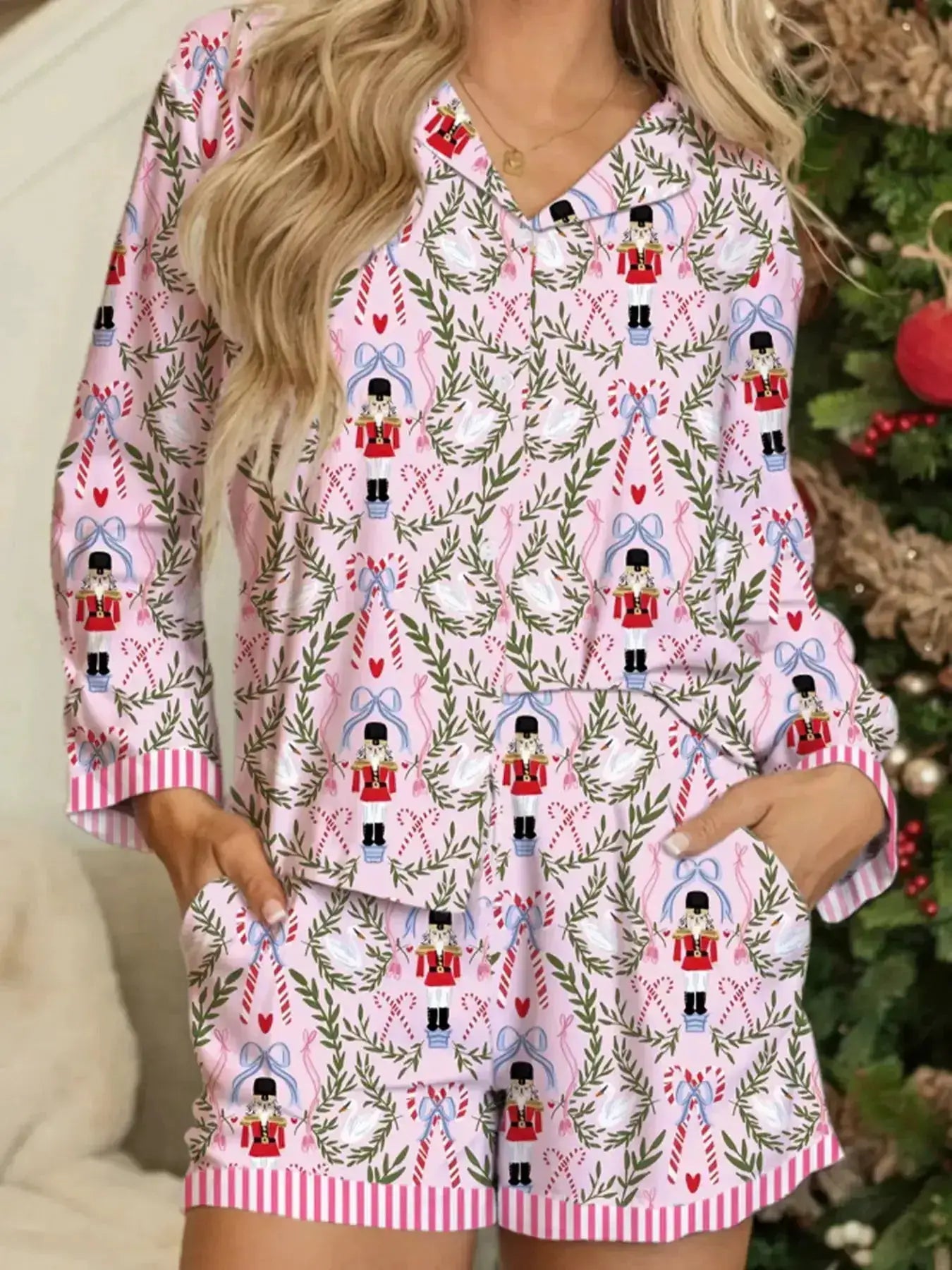 Women's Loungewear Nutcracker Print Pajama Set