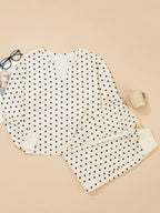 Women's Lounge Set Polka Dot Long Sleeve Top & Joggers