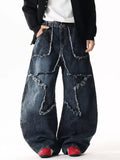 Men's Pants Star Patchwork Wide Leg Jeans