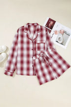 Women's Loungewear Set Plaid Long Sleeve